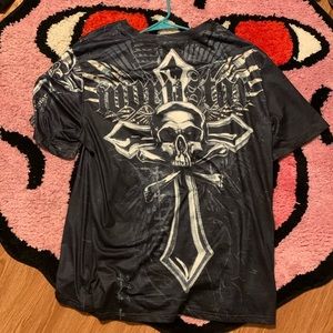 Y2k athletic wear tribal cross skull